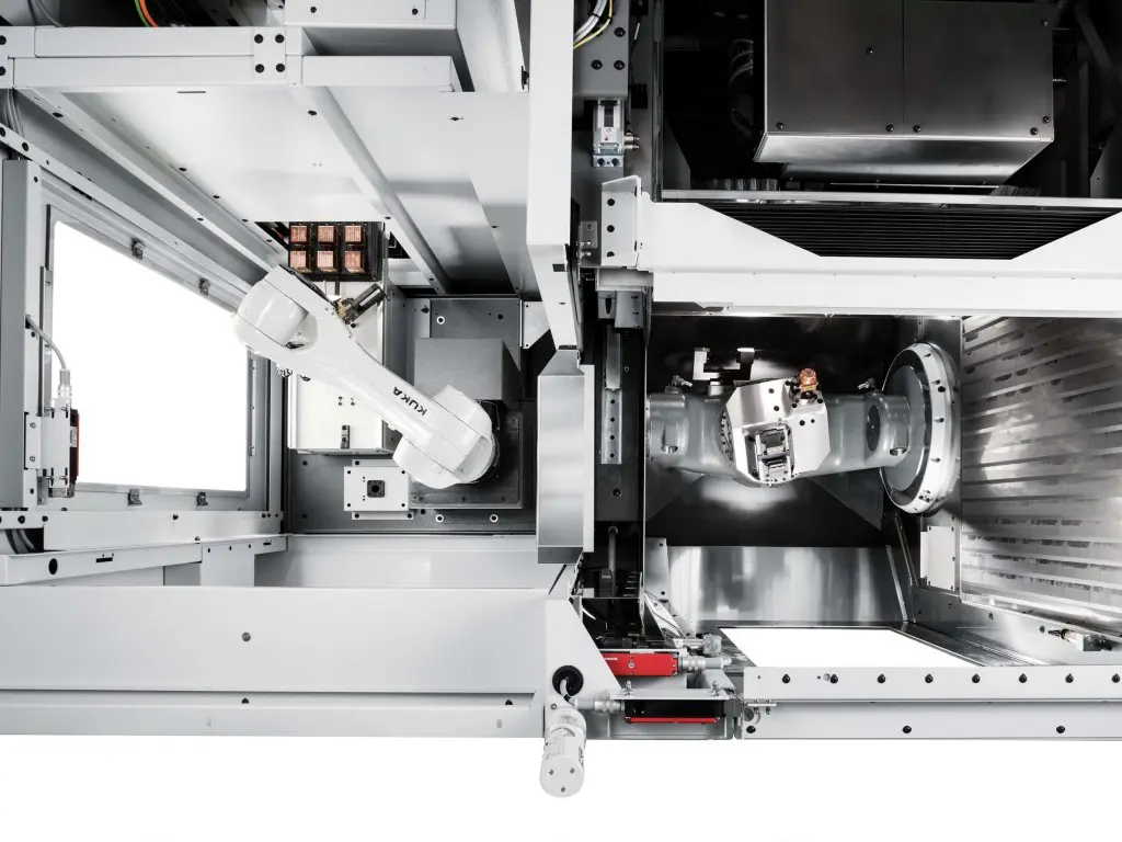 Het RS 05 robotsysteem kan werkstukken of pallets met een massa tot 8 kg handelen