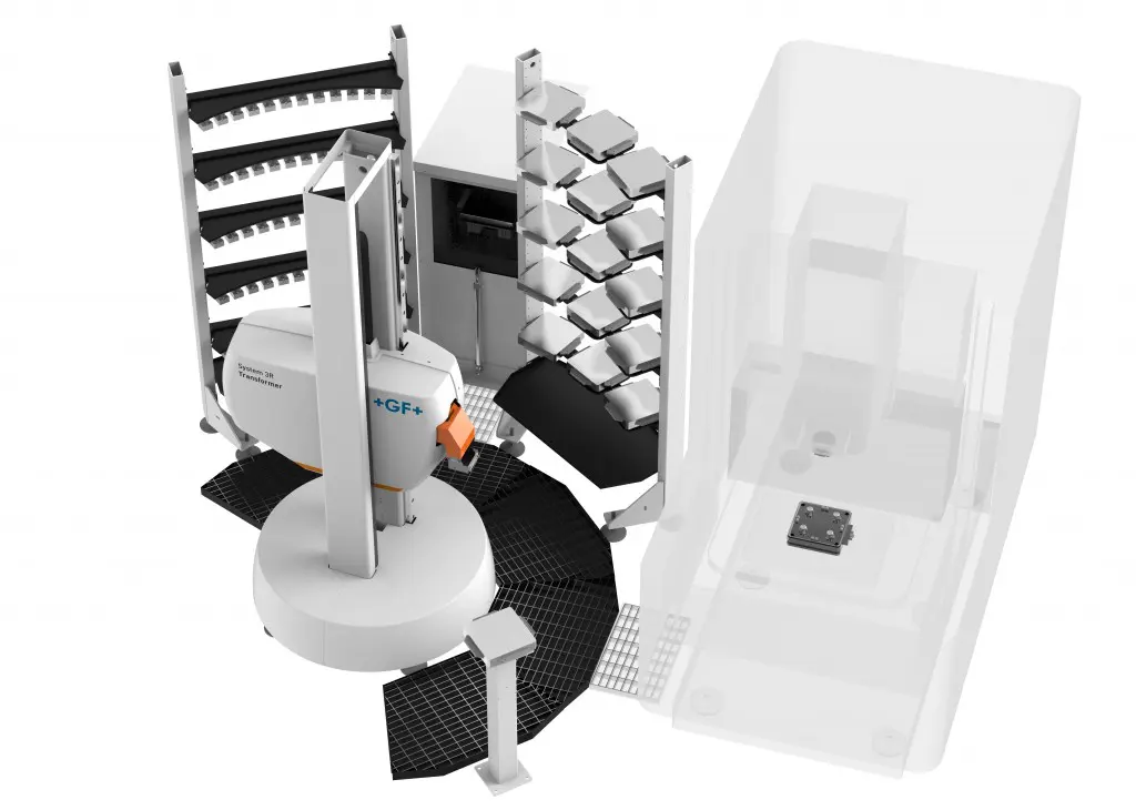 Het Transformer System 3R van GF Machining Solutions is een opschaalbaar automatiserings-systeem op basis van gestandaardiseerde modules. De open, flexibele architectuur is een van de voordelen van dit systeem