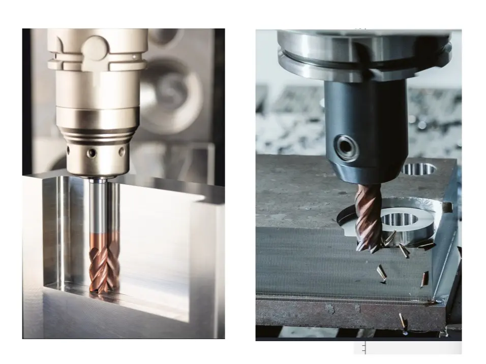 Een volhardmetalen frees van Franken (links) en van Ceratizit (rechts).